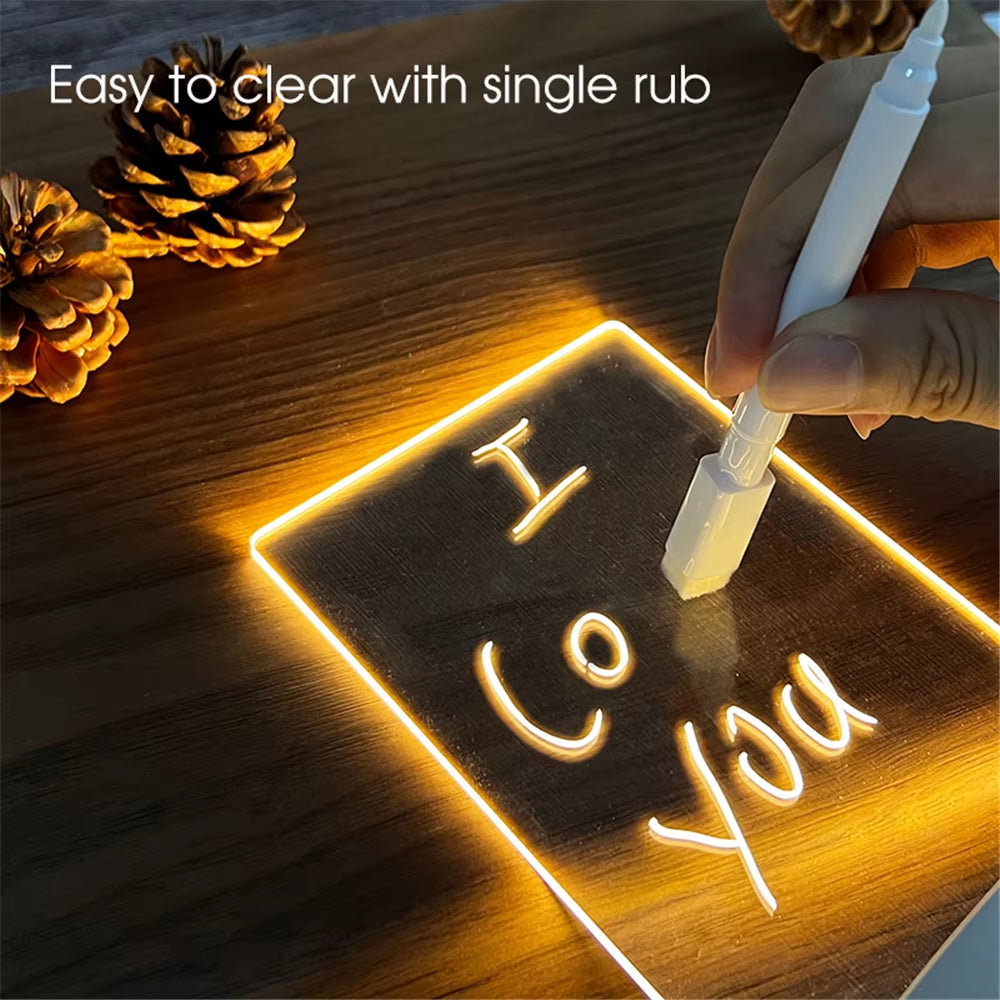 Note Board Creative Led Night Light USB Message Board Holiday Light with Pen Gift for Children Girlfriend Decoration Night Lamp